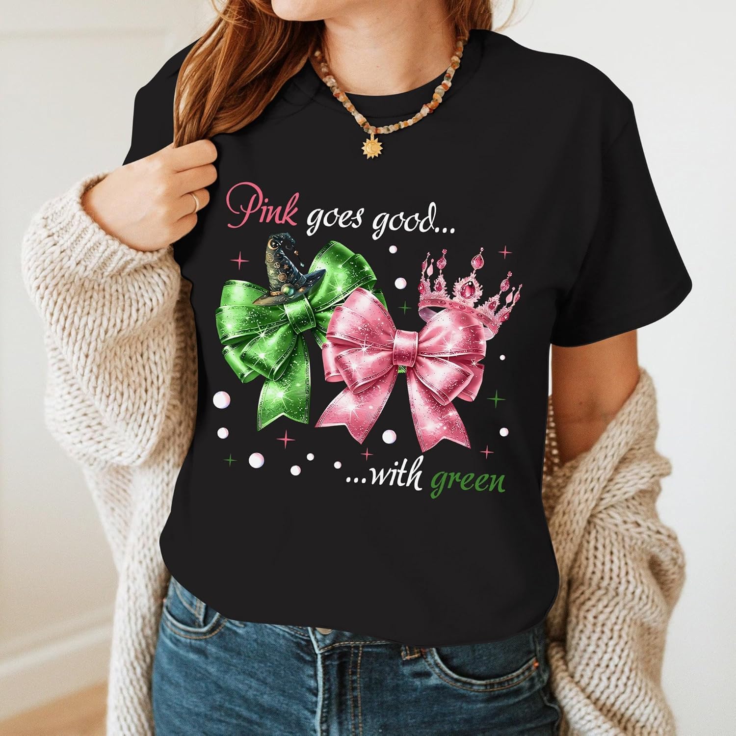 Pink Goes Good with Green Together We're Unlimited Shirts - Defying Gravity Shirt - Emerald City Tee - Image 8