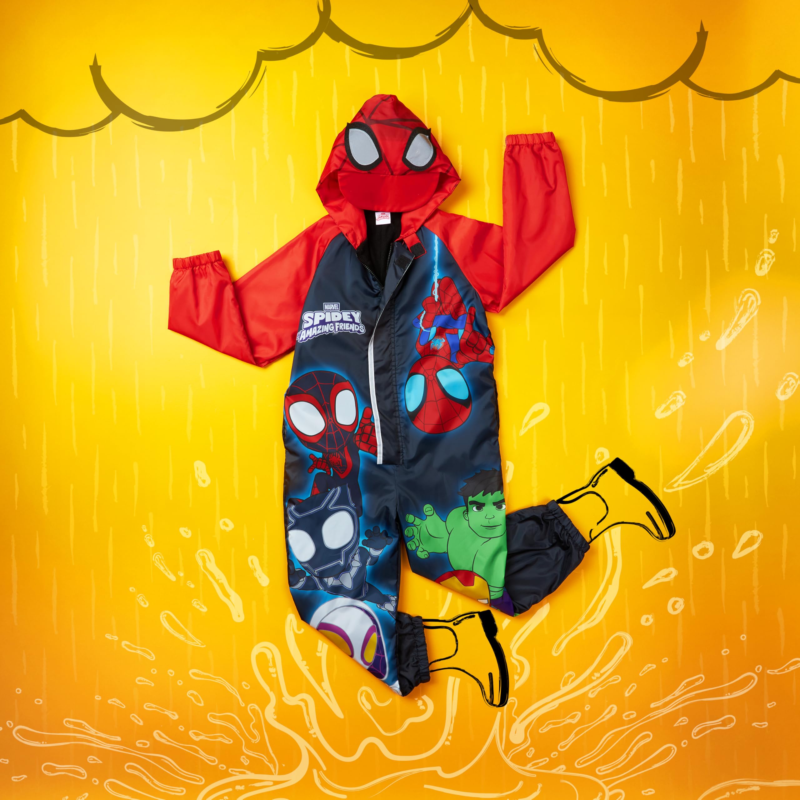 Get Trend Mono Impermeable Niño Niña Resistente Agua con Capucha Lana Chubasquero Todo en Uno Ropa Impermeable Regalos Niños
