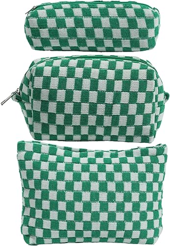 LYDZTION Bolsa de maquillaje para mujeres, 1 bolsa de maquillaje de gran capacidad y 1 estuche para lápices, bolsa de almacenamiento de brochas de