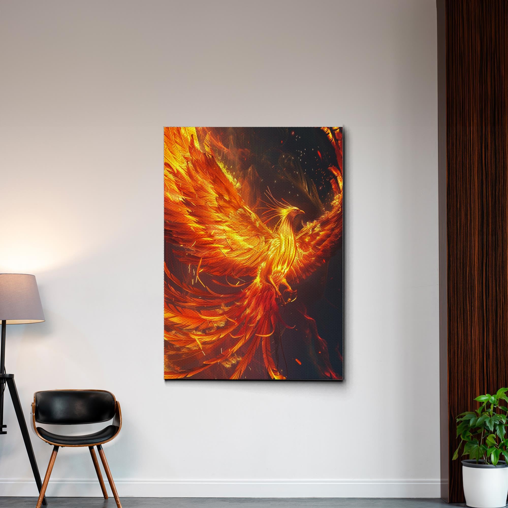 Amazon.com: Phoenix Canvas Art Print, Firework Graffiti Phoenix