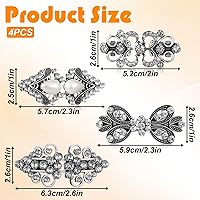 Vista 2 de 4 piezas de clip para cuello de cárdigan, estilo vintage, con diamantes de imitación, para camisa, cárdigan, bufandas, clips de cincha, retro