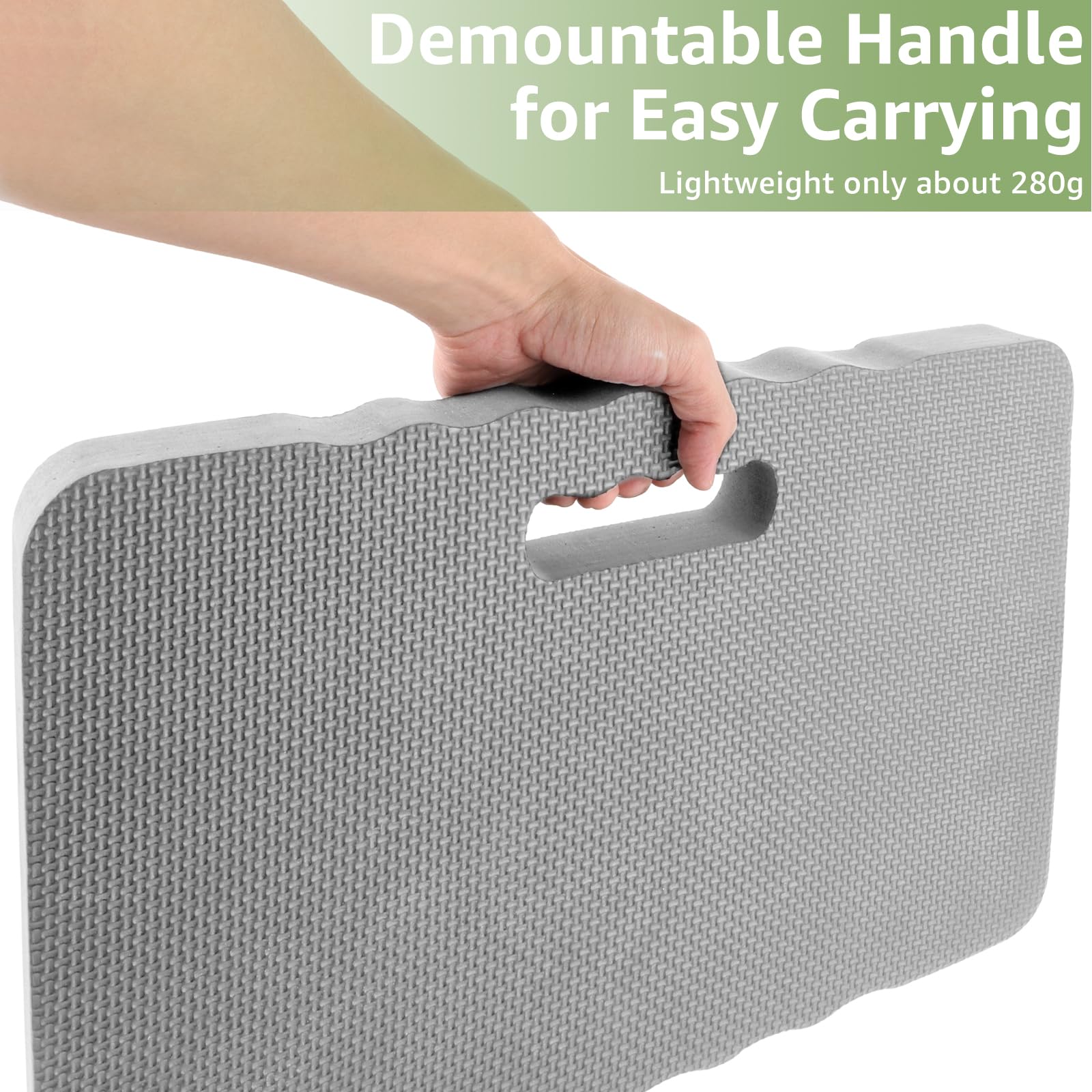 APACALI Lot de 3 coussins pour genoux de jardin, gris, 43 x 28 x 4 cm, épais, imperméables, multi-usages pour le travail, le yoga, le jardinage, le bain de bébé