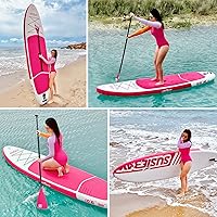 Vista 8 de Tabla de remo inflable con accesorios de SUP, tablas de remo inflables para adultos y jóvenes, cubierta de EVA antideslizante, postura amplia, bomba