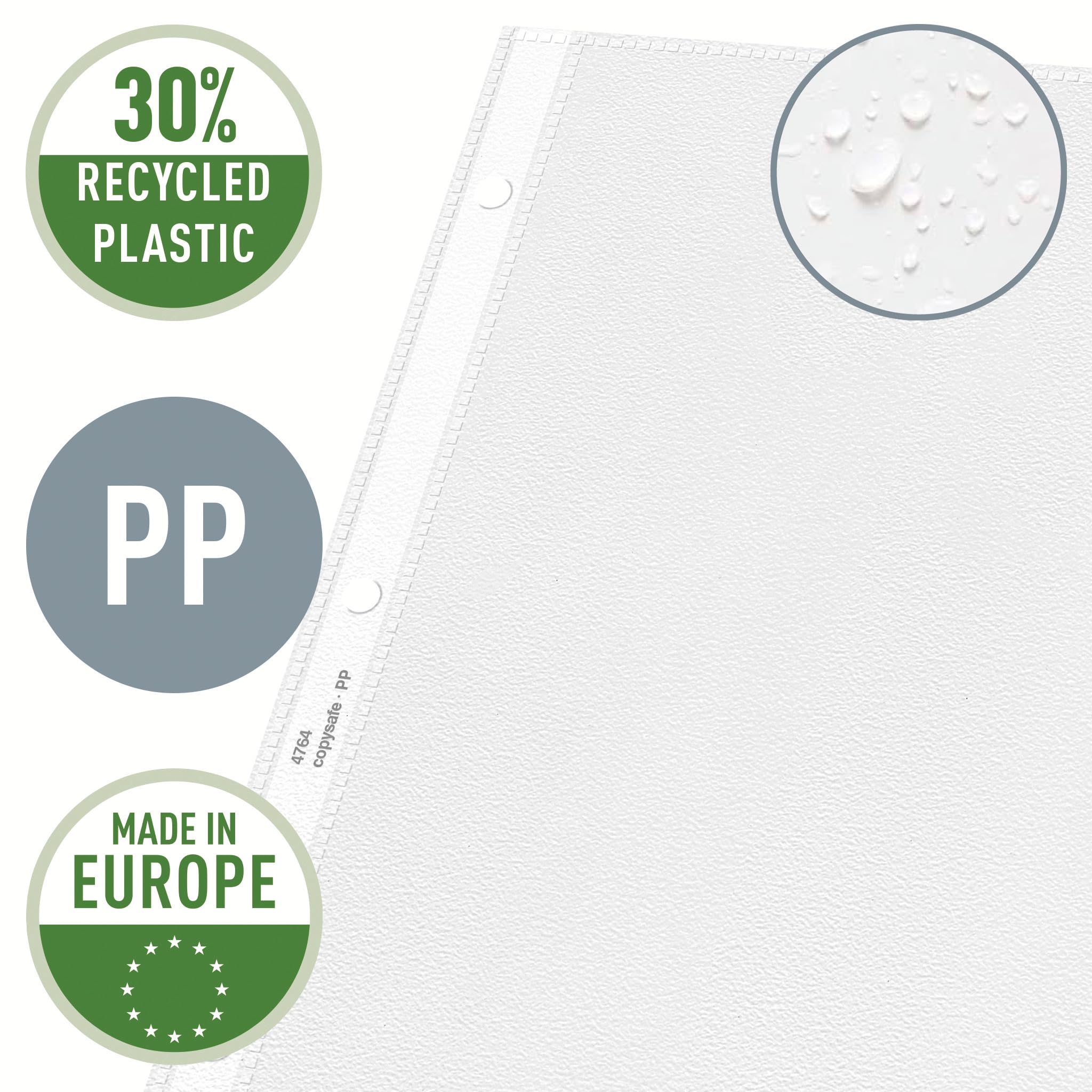 Esselte Leitz 47640000 Buste trasparenti, formato A4, in PP goffrato, incolore, pacco da 50 pezzi
