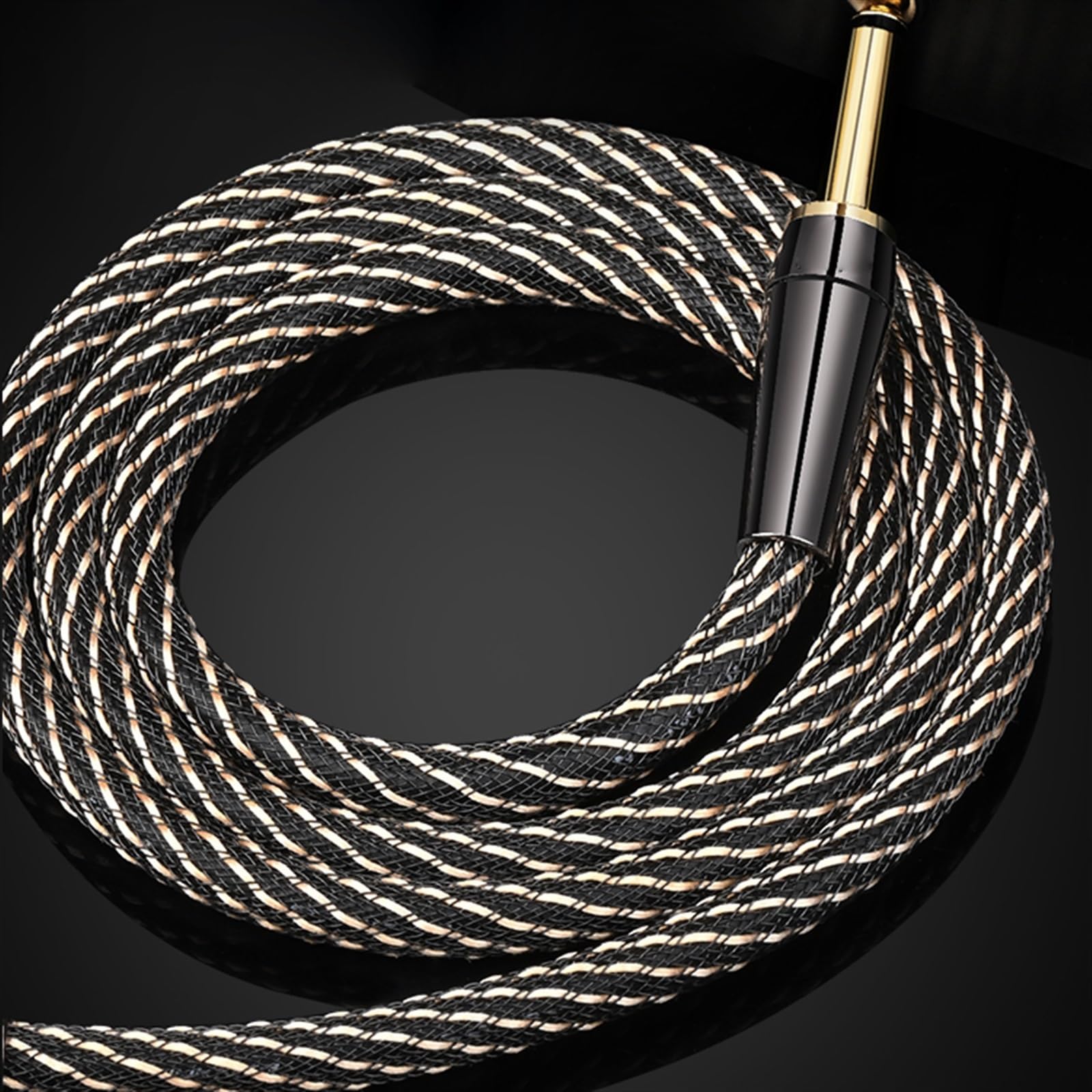 kabel audio do gitary 6.5 Duży Dwużyłowy Kabel Audio Mikser Kabel Mikrofonowy Pozłacany 6.35mm Kabel Do Gitary Elektrycznej (Color : 3m)