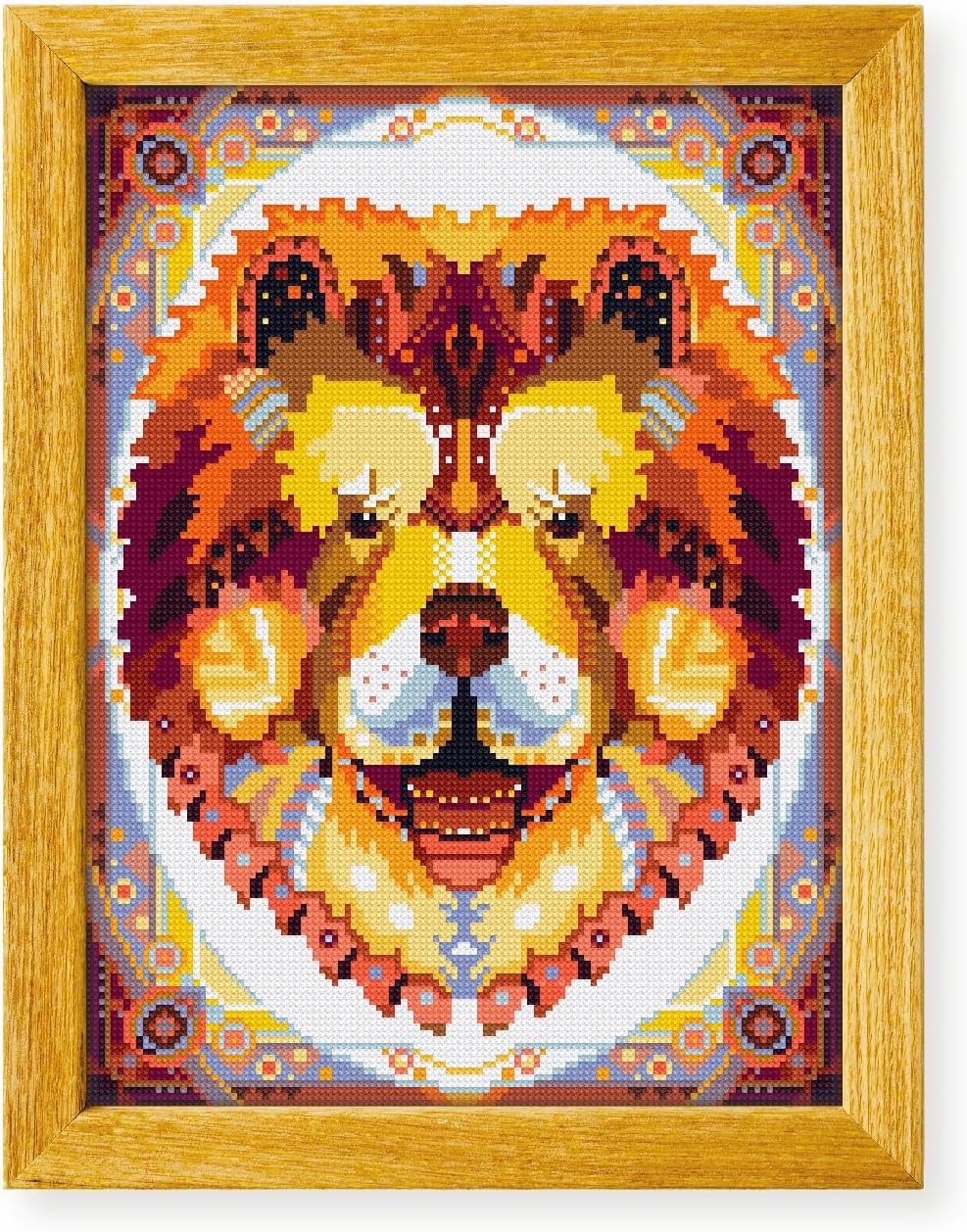 Awesome Pattern Studio Mandala Dog DS444, Diamond Painting Kit, Diamond Art Kits for Adults, Full Drill 5D Diamond Dots Kits. All Items Included.