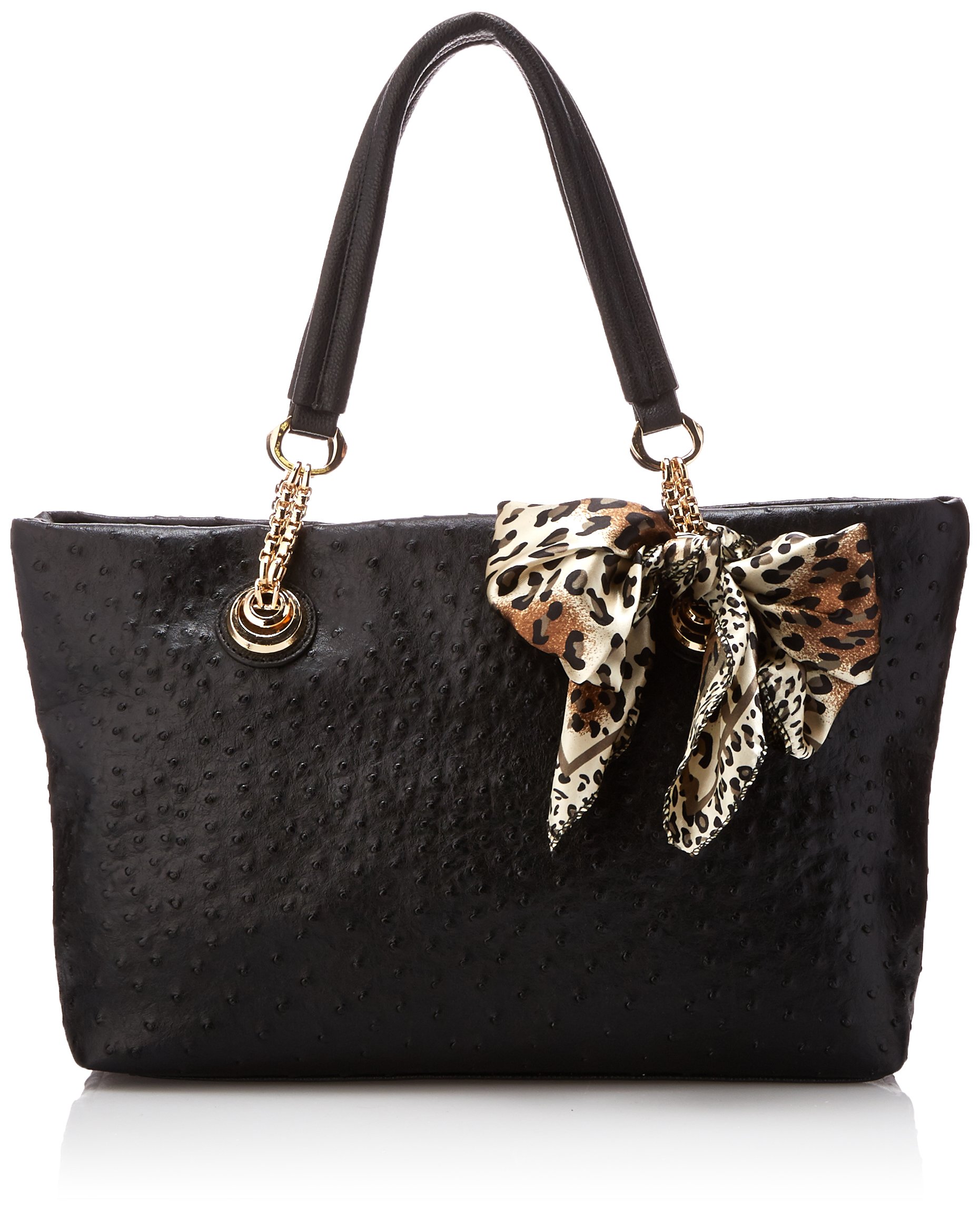 MG Collection Daryl Ostrich Embossed Shopper Tote Handbag Shoulder Bag