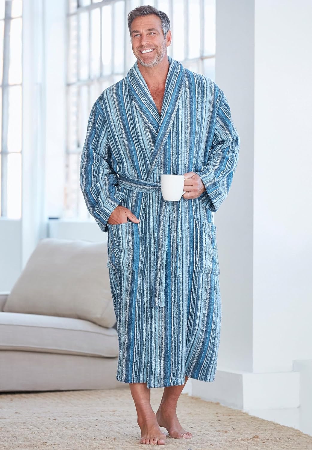 KingSize Men's Big & Tall Tall Terry Bathrobe With Pockets