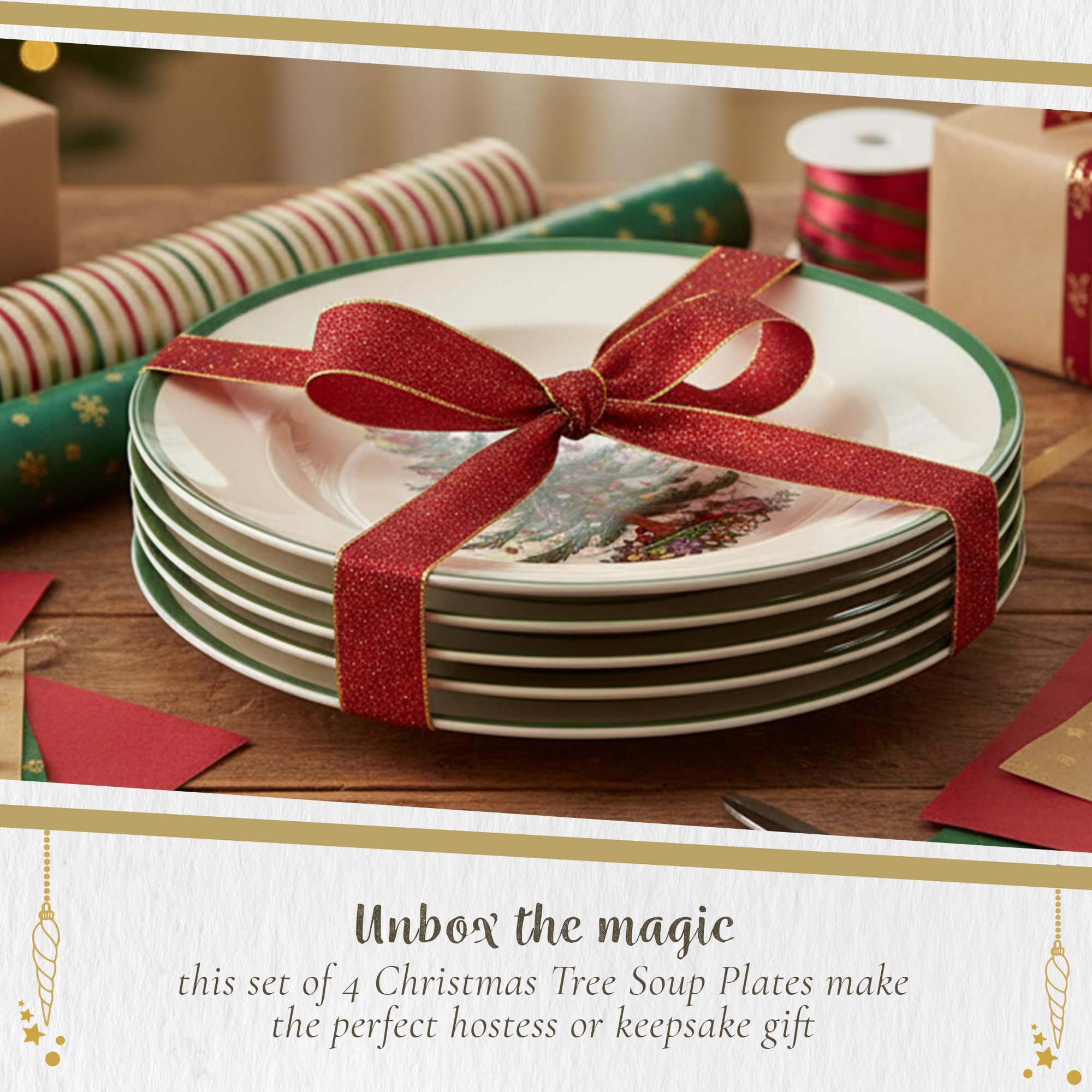 Portmeirion Home & Gifts Spode Lot de 4 Assiettes Creuses en céramique Multicolore 23 x 23 x 4 cm
