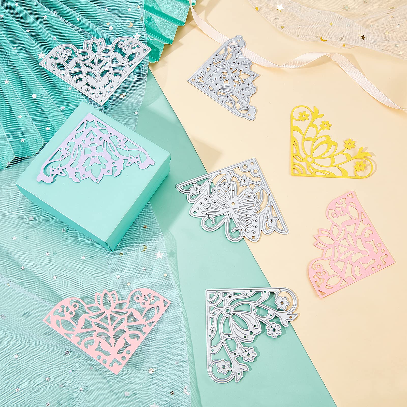 Nuovo Angolo In Pizzo Cornice Quadrata Fai Da Te Metallo Taglio - Foto 5