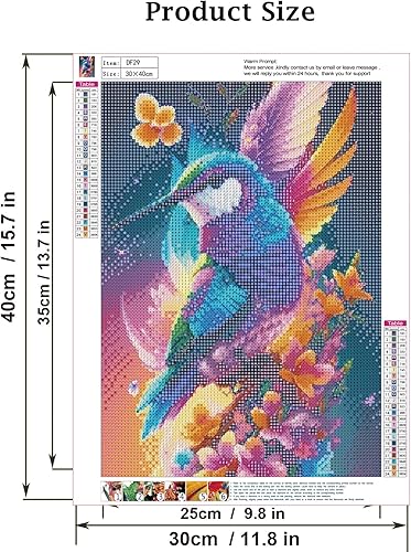 Miniatura 6 de Kits de pintura de diamante de colibrí para adultos principiantes, arte de diamantes 5D DIY pájaros de perforación completa pintura por puntos de