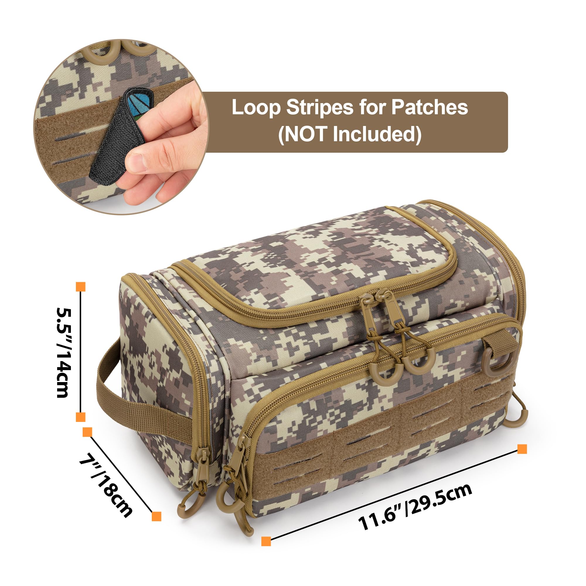 Neceser táctico para hombre, bolsa de higiene colgante, Amarillo (Desert Yellow), Táctico/resistente