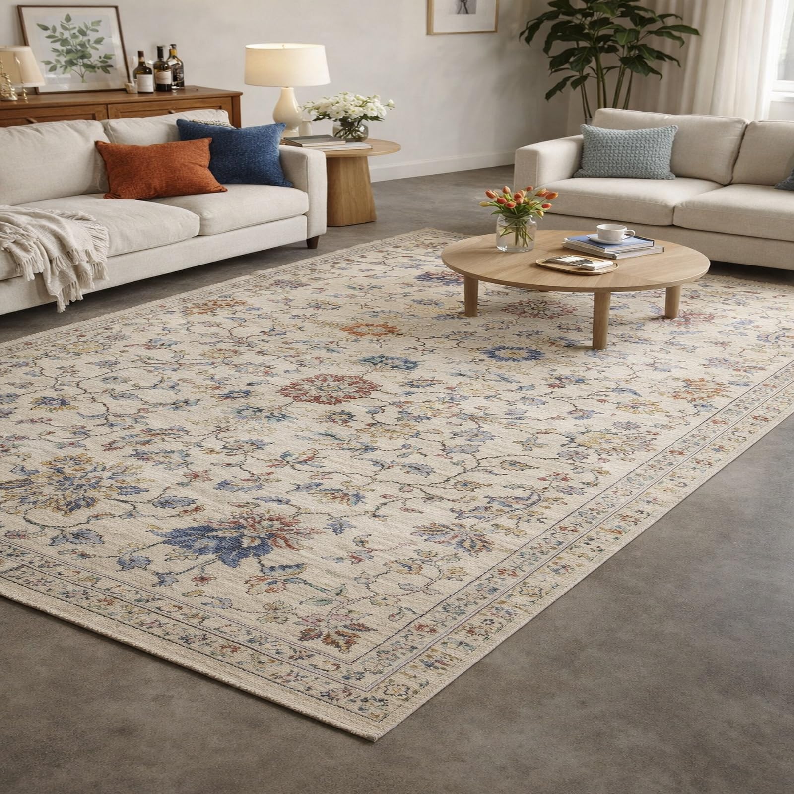 Alfombras para sala de estar de decoración suave en tono beige