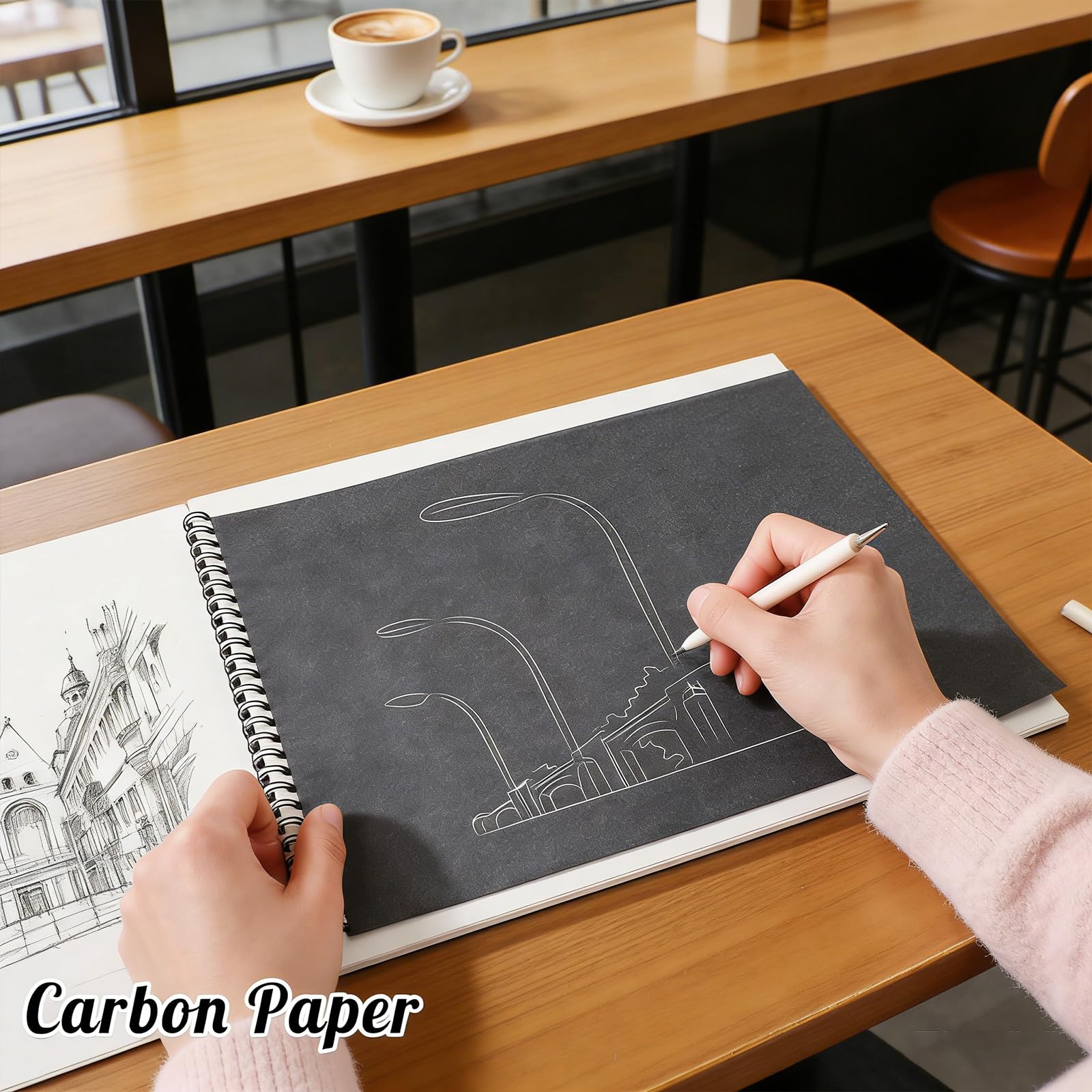 Papier de transfert avec motifs de stylo de gaufrage pour un traçage facile et un papier de transfert artistique détaillé