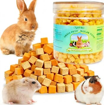 Freeze-Dried Pumpkin Hamster Snack & Treats Toy - Small Animal Natural Treat for Dwarf Syrian Robo Hamsters Gerbils Mice Lemmings Degus or Other Small-Sized Pets