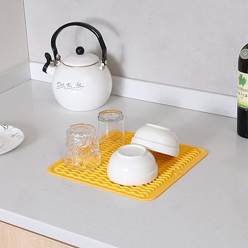 Miniatura 947 de Tapete de silicona para secado de platos para múltiples usos, fácil de limpiar, ecológico, resistente al calor, tapete de silicona para encimera
