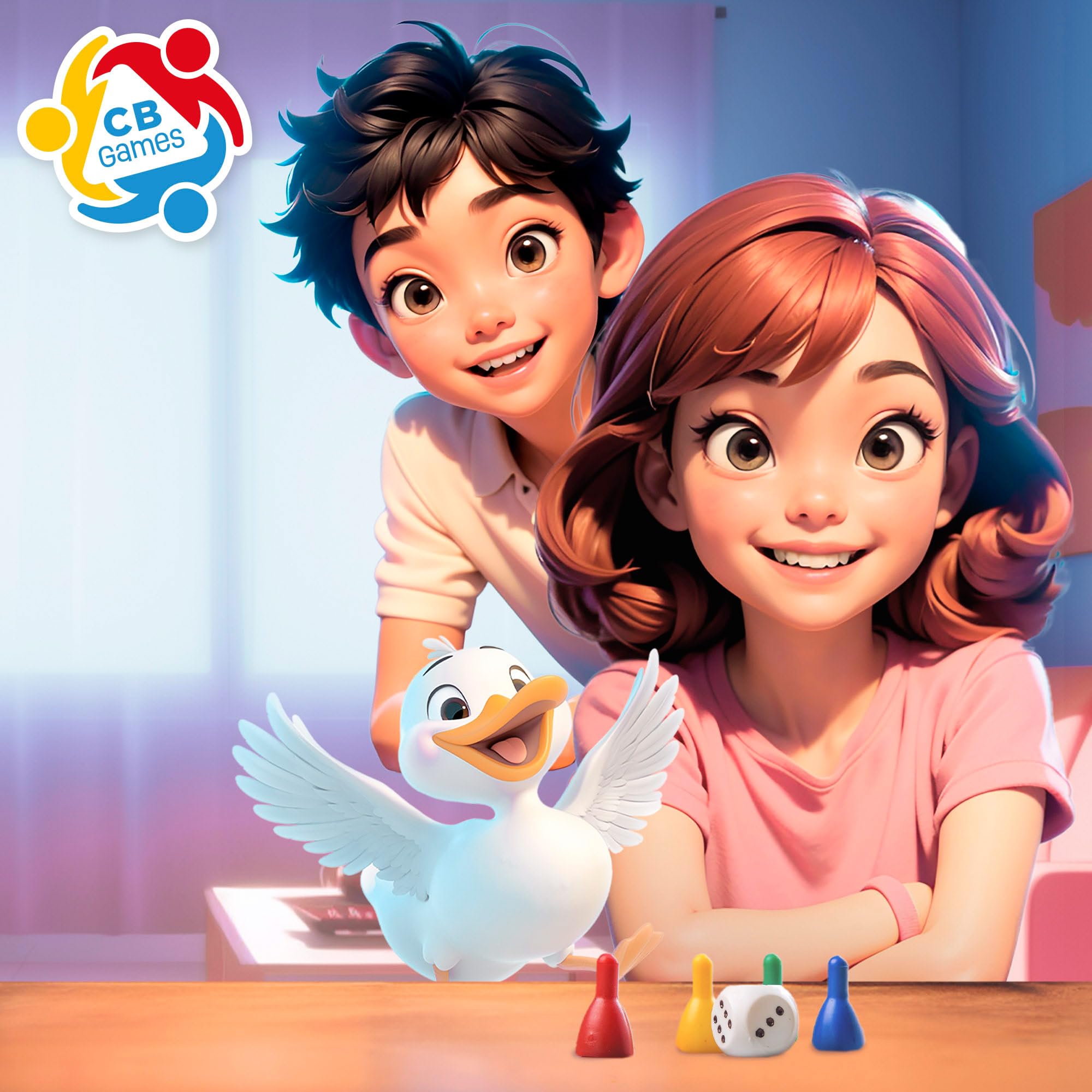 COLORBABY Juego parchís y oca automático, 2 en 1, Dados automáticos, 2-6 Jugadores, Juguetes clásicos, Juegos de Mesa, +4 años (47948)