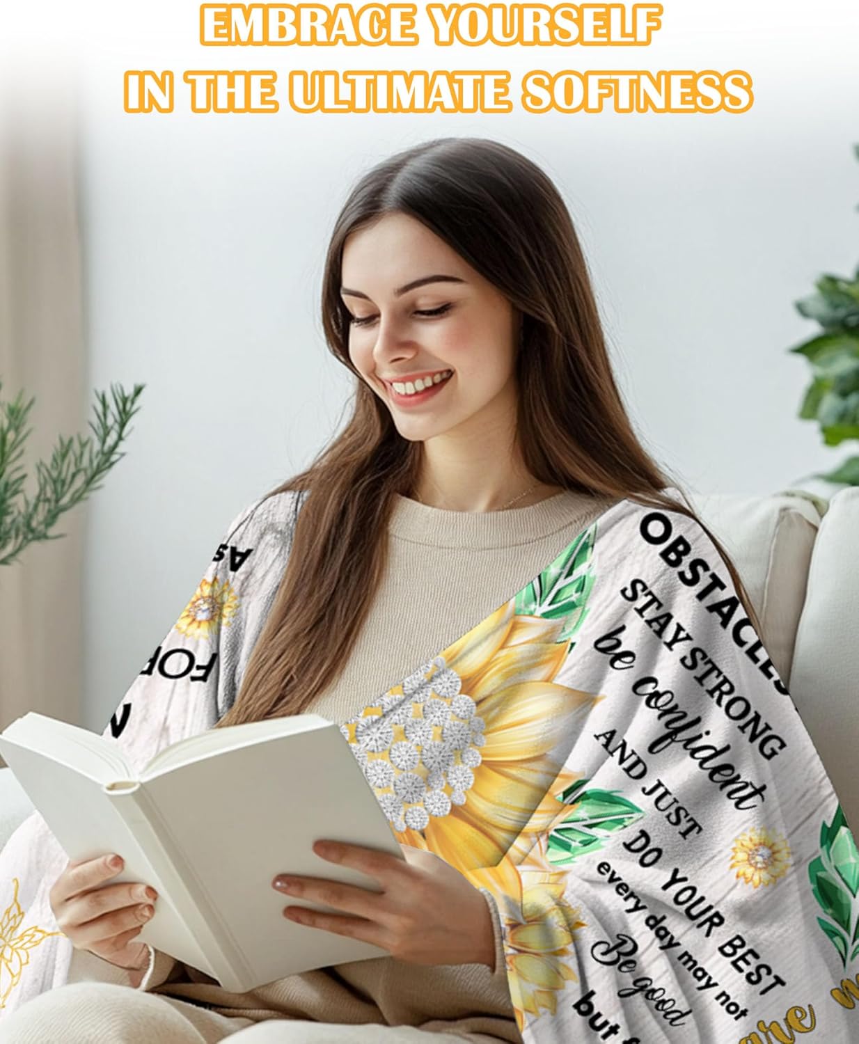 Granddaughter Blanket From Grandma & Grandpa, Happy Birthday Gifts For Granddaughter, Graduation Gifts For Granddaughters From Grandparents, To My Granddaughters Blanket With Sunflower 50" x 60" - Image 7