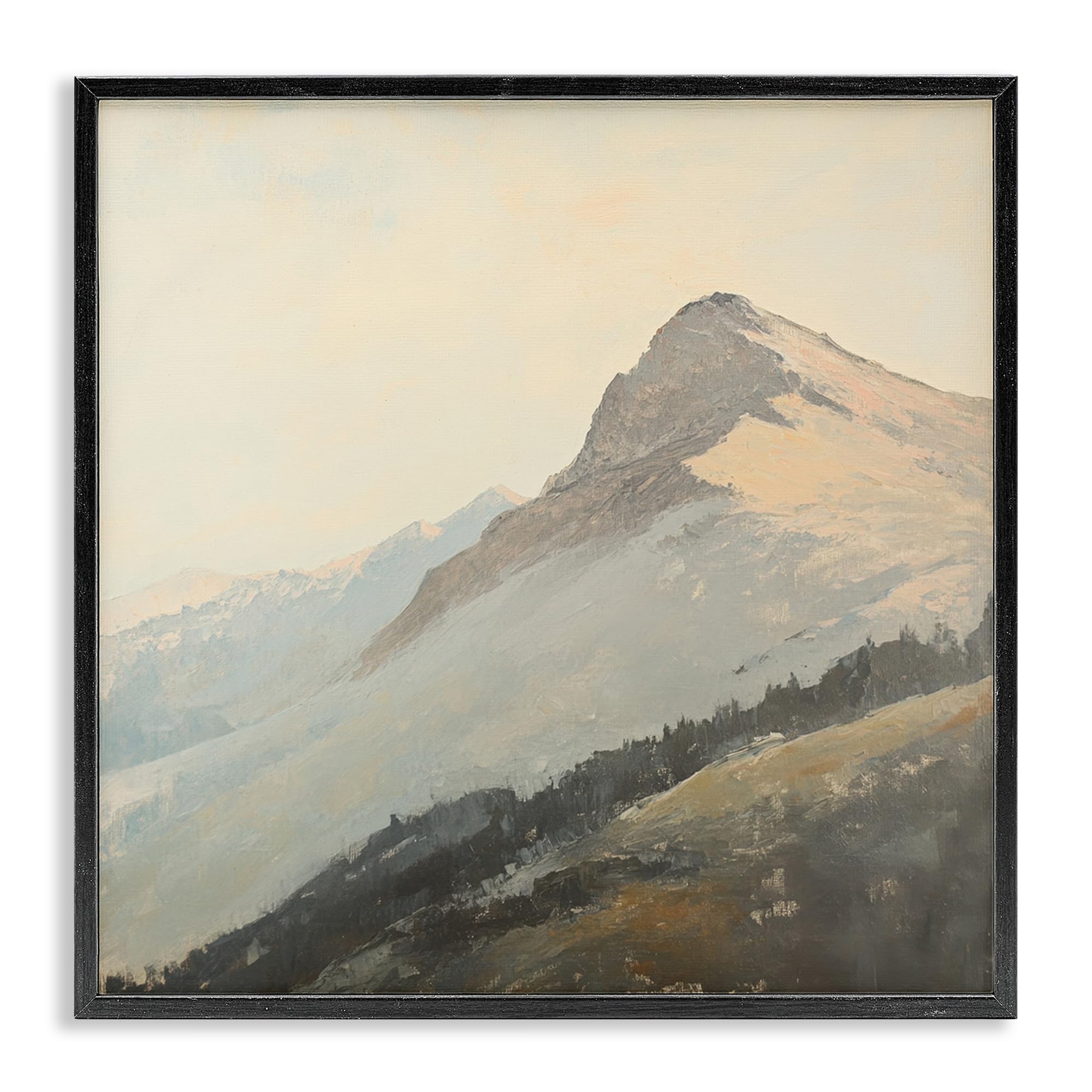 Tableau Giclée Montagne Vista Falaise Paysage Blanc encadré Stupell 61 x 61 cm