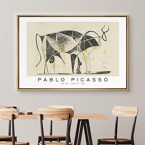 Miniatura 7 de IDEA4WALL - Lienzo enmarcado con impresión de arte abstracto listo para colgar en la pared de la sala y habitación Bs06-2103-famoso-m15