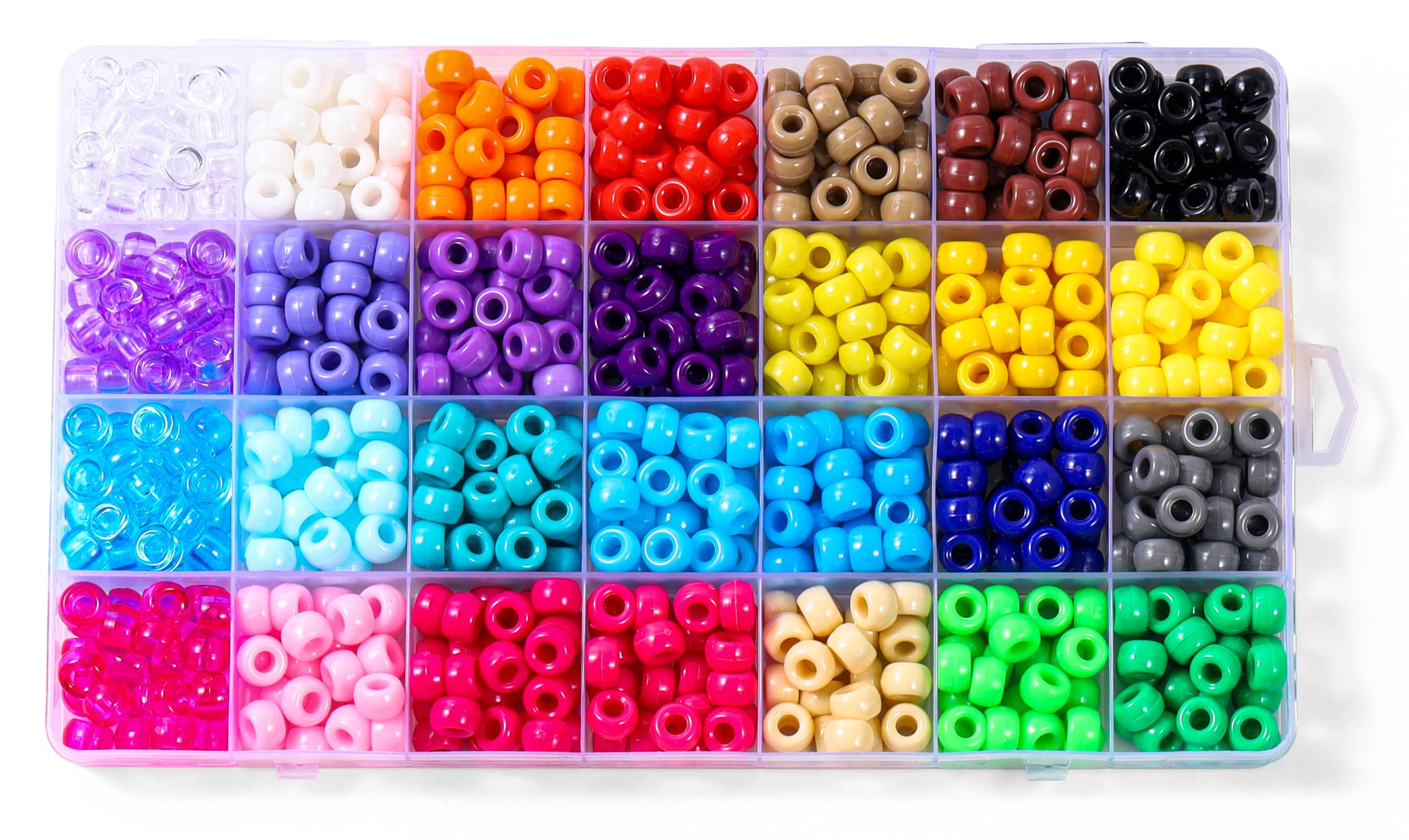 Hudinsun 28 Colors 700pcs Pony Beads for Bracelets, 6x9mm Large Plastic Kandi Beads Set Friendship Bracelet Making Kit for Jewelry Making and DIY Crafts