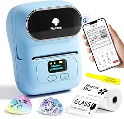 Phomemo Impressora de etiquetas de código de barras - M110 máquina de etiquetar Bluetooth portátil para pequenas empresas, código de barras, endereço, logotipo, roupas, Jerwery, impressora térmica
