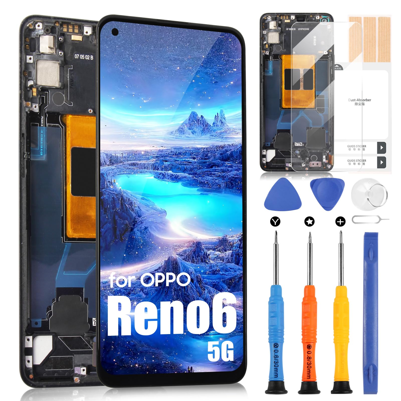 Original Ecran LCD Et Vitre Tactile Bleu Glace Avec Chassis Pour OPPO Reno 10 5g 621029000061