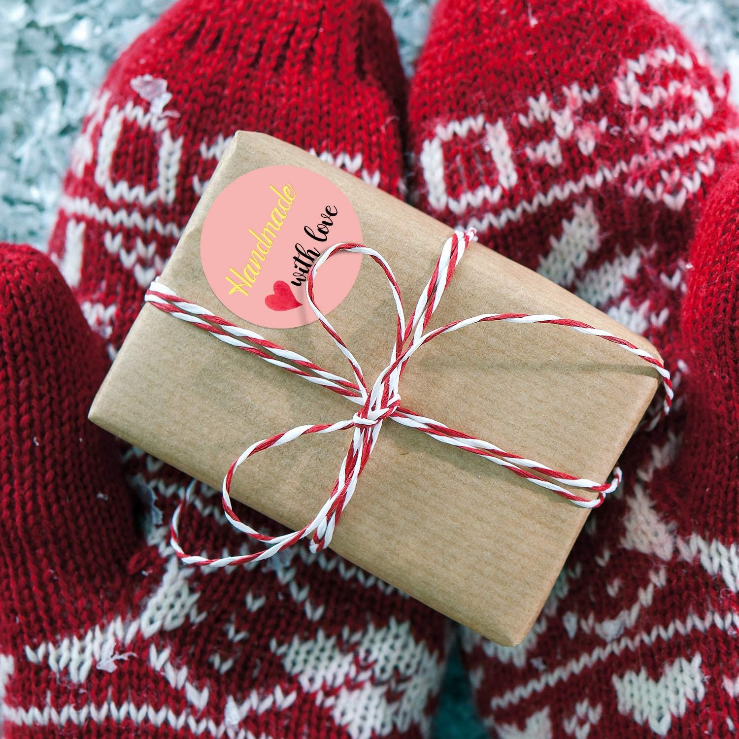 Outus 1000 Pieces Handmade with Love Stickers 1 Inch Foil Homemade Baking with Love Sticker for Baking Store, Wedding, Party and Small Business Present Labels - Image 7