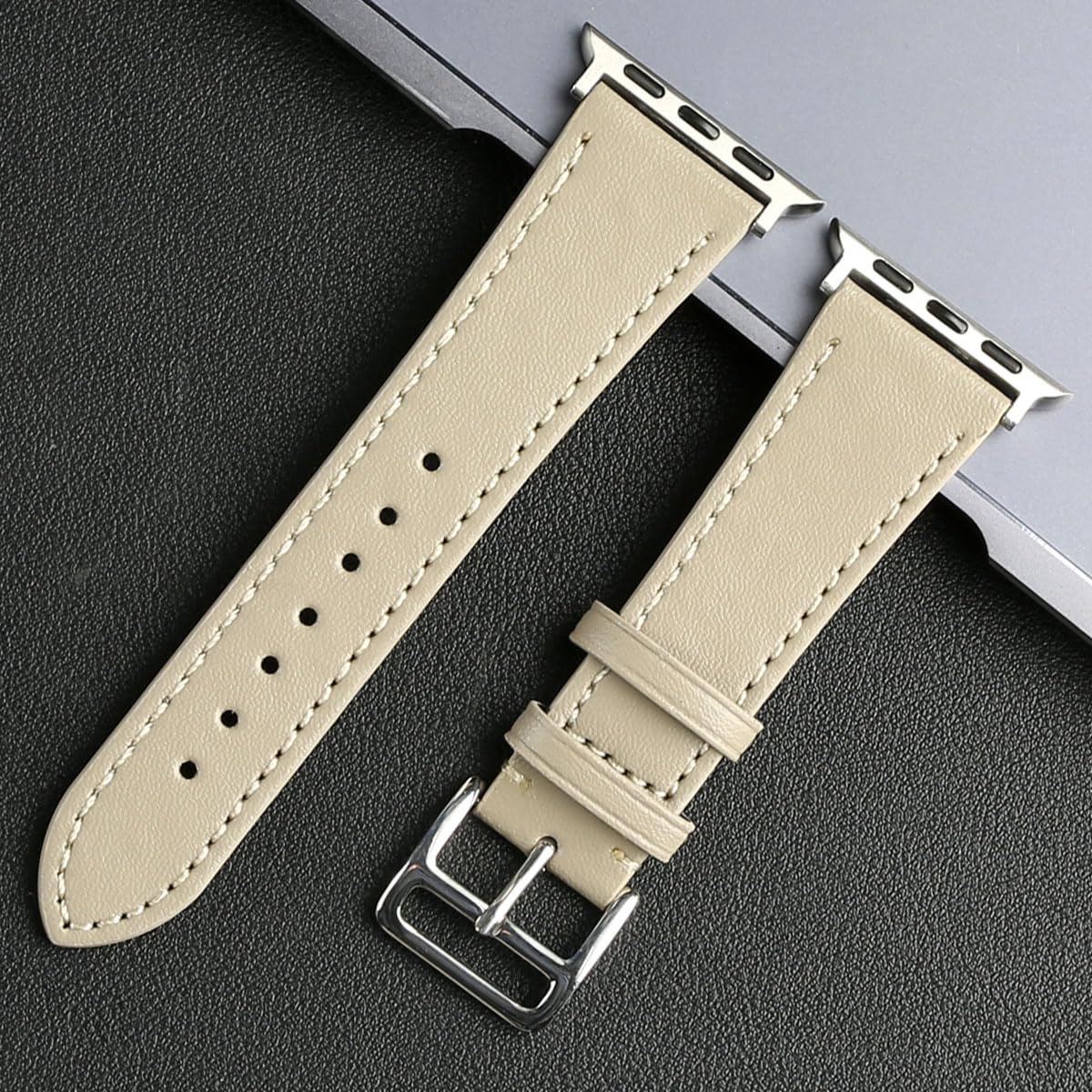 Ultra-thin watch band, suitable for Apple Watch Series 10, 9, 8, 7, 6, 5, 4, 3, unisex, compatible with 40mm, 44mm, 46mm, 42mm, 45mm, 41mm, 38mm, 59mm models, stylish leather band, an ideal