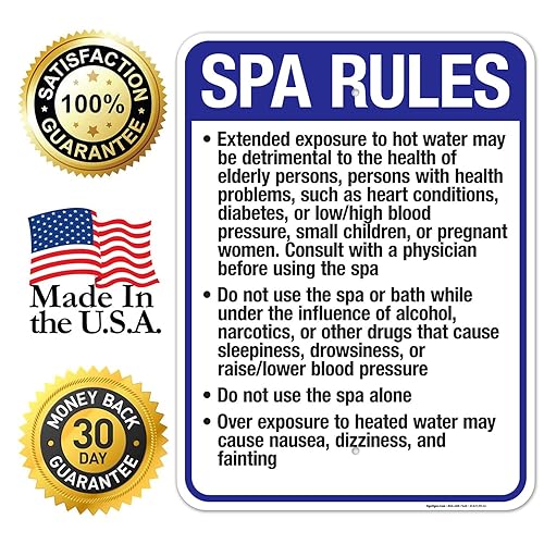 Miniatura 21 de New Mexico Spa Rules Sign, Complies with State of New Mexico Pool Safety Code, 24x30 Inches, 3M EGP Reflective .080 Aluminum, Fade Resistant, Made