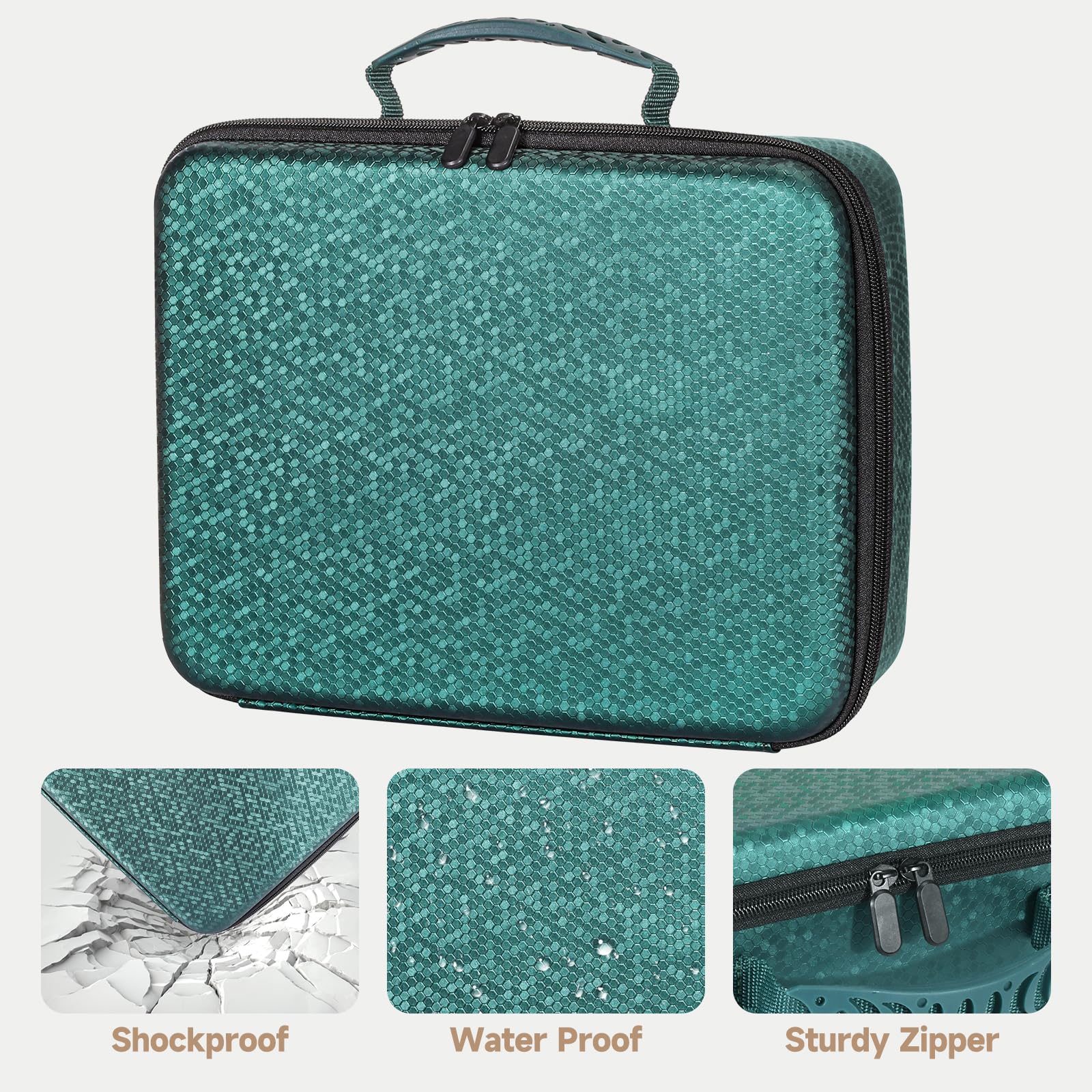 RPG Reisetasche Kompatibel mit Dungeons and Dragons Miniaturen, DND Miniaturen Aufbewahrung, Würfeletui für DND Würfel Set, Miniature Storage Travel Bag Kompatibel mit Warhammer 40k (Grün)