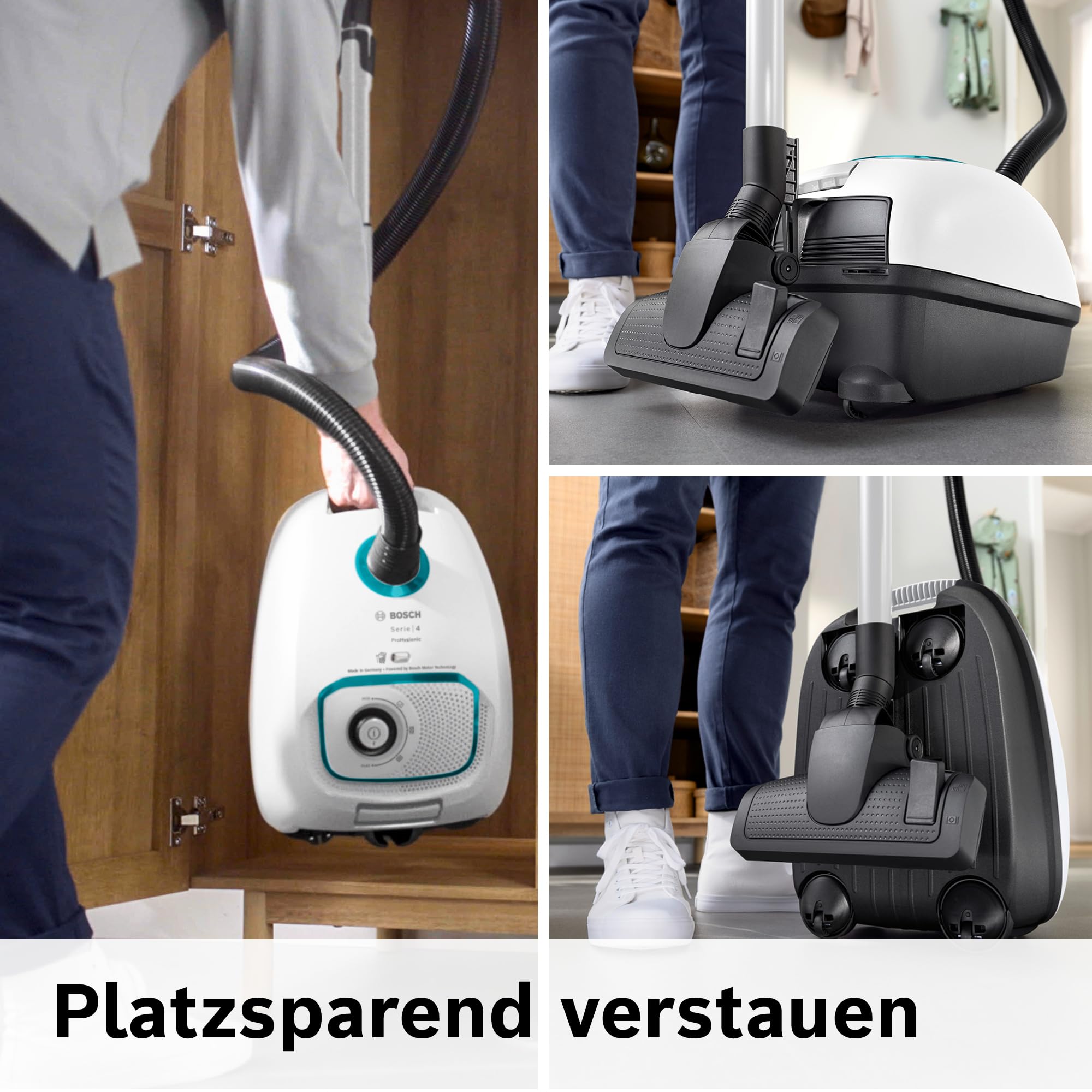Bosch Aspirapolvere con sacchetto serie 4 ProHygienic BGD41HYG ideale per chi soffre di allergie, filtro igienico, 10 anni di garanzia motore, accessori integrati, bocchetta per materasso, cavo lungo,