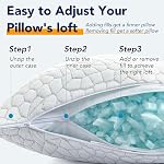Cooling Memory Foam Pillows Queen Size Set of 2, Adjustable Shredded Foam Bed Pillows for Sleeping, Soft Support Pillows for Side & Back Sleepers with Breathable Dual-Sided Soft & Cooling Fabric