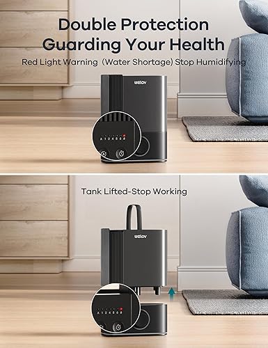 Miniatura 9 de WELOV Humidificadores de 6L para habitaciones grandes, humidificadores de niebla fría de llenado superior para dormitorio, hogar, oficina, bebé y