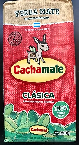 Yerba Mate Cachamate Clasica con Palo Classic con tallos 500 grs1.1 lb .Sin T.A.C.C.