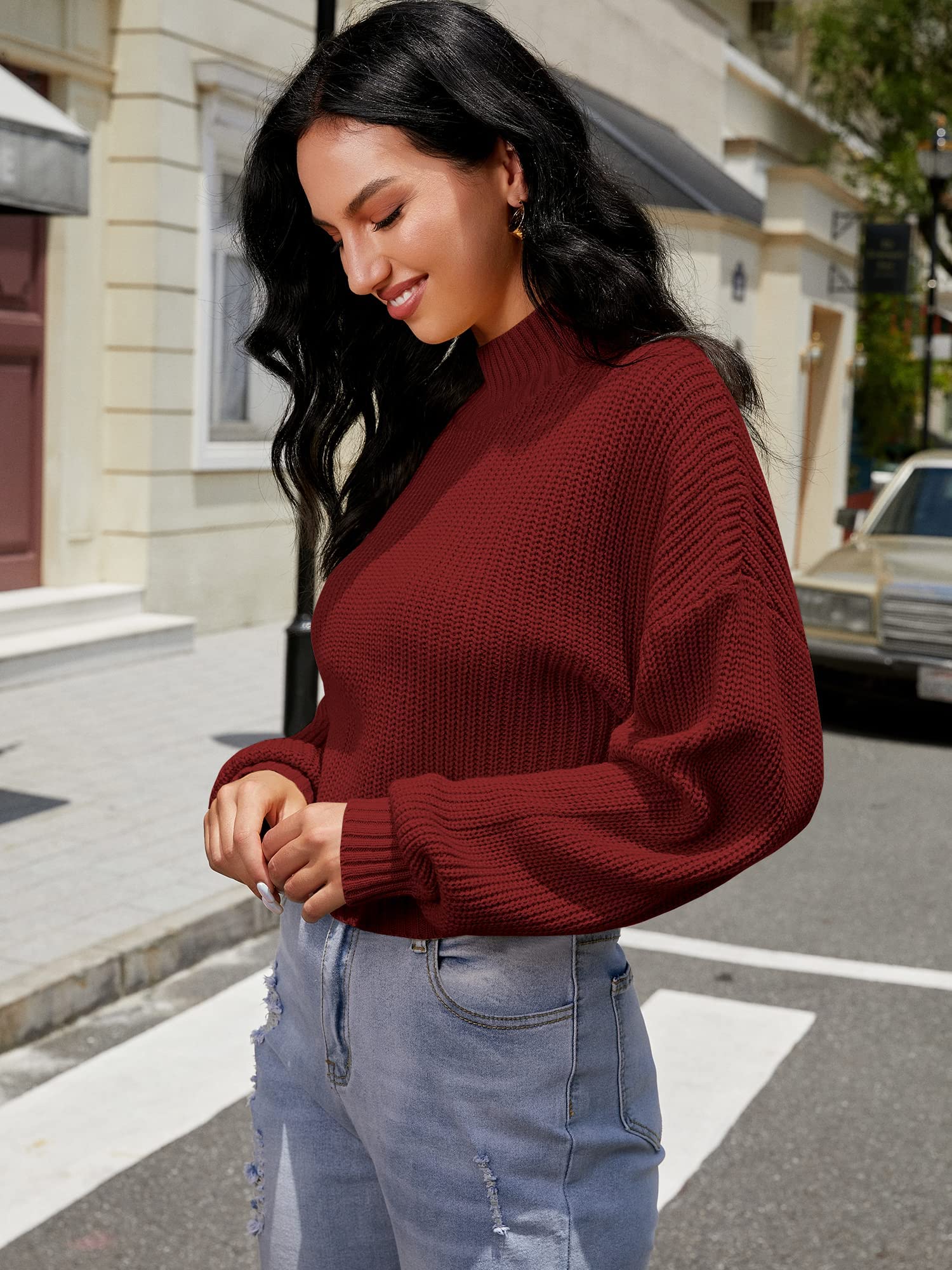 ZAFUL Maglione Maniche Lunga Pullover Sciolto Donna Tinta Unita One Size