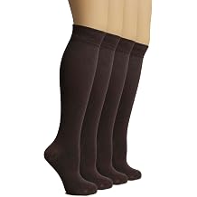 Hugh Ugoli Womens Rayon Derived from Bamboo Knee High Socks Comfort Seam Long Dress Socks, Shoe Size 5-8/8-11, 4 Pairs