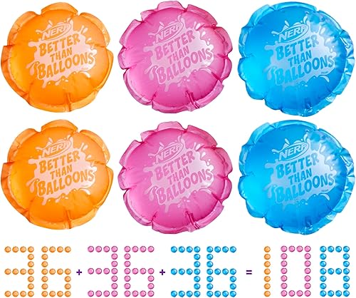 Miniatura 8 de NERF Juguetes de agua Better Than Balloons, 108 cápsulas, fácil de limpiar, muchas formas de jugar, diversión acuática en el patio trasero, regalos