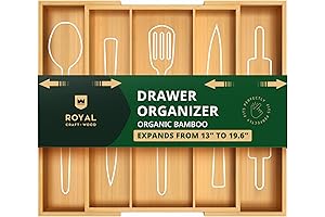Royal Craft Wood Luxury Bamboo Kitchen Drawer Organizer