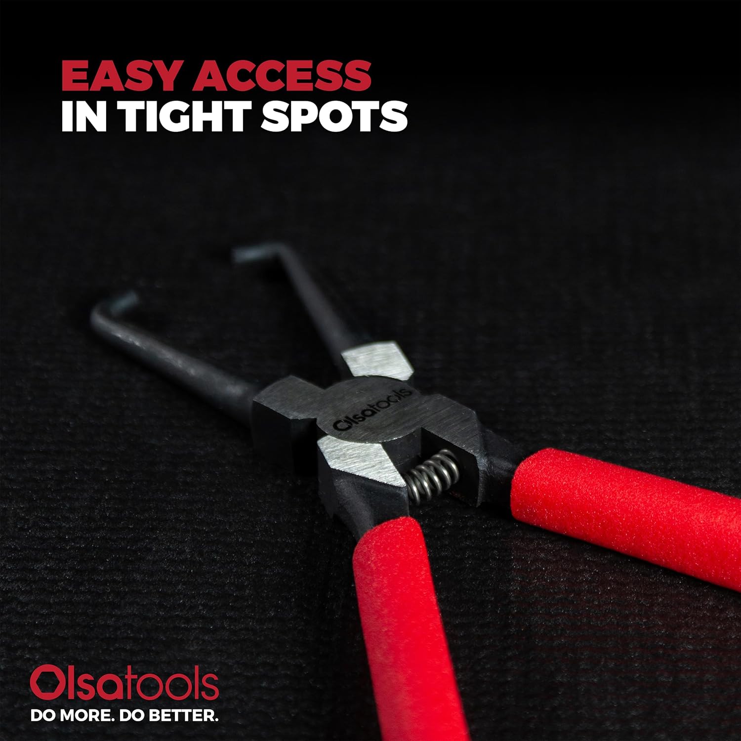 Olsa Tools Electrical Disconnect Pliers - 8 Inch Push Tab Connector Removal Tool - One Hand Locking Tab Release Pliers for Automotive Connectors - Compact Design for Tight Spaces - Part: 1817