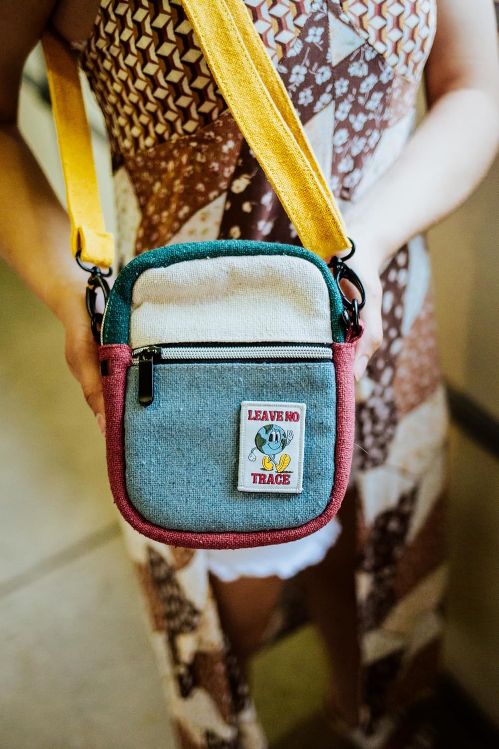 DIME BAGS Muse Crossbody Bag, 100% Nepali Hemp Sling, Zippered Compartments, Adjustable Strap, Durable for Travel & Daily Use - Image 2