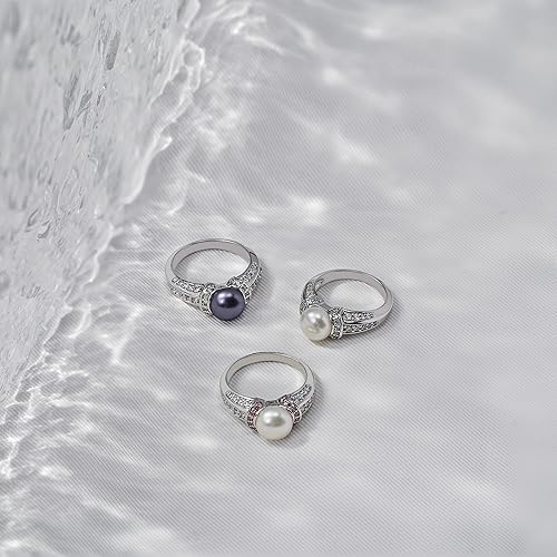 Miniatura 5 de Tienda Collection Anillo de perlas cultivadas de ley chapado en platino