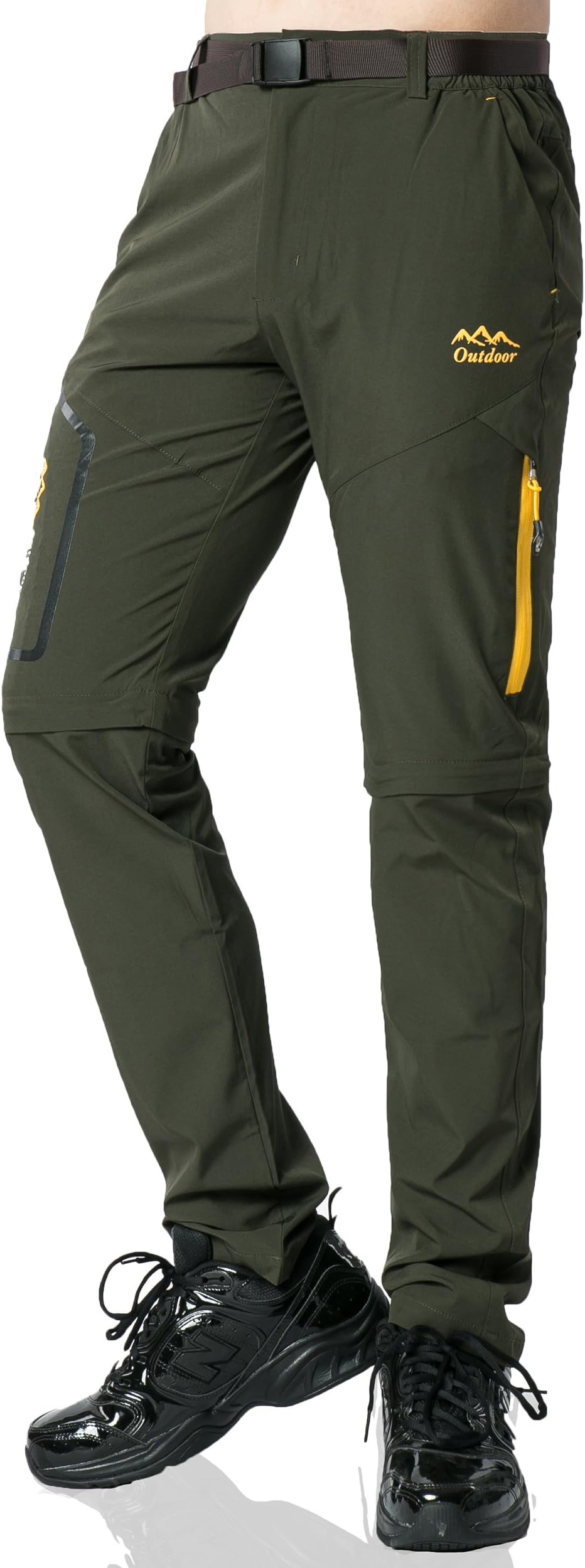 SEEU Hiking Trousers Men, Convertible Outdoor Trousers Quick-dry Waterproof Breathable fabric with Multi Pockets and Belt