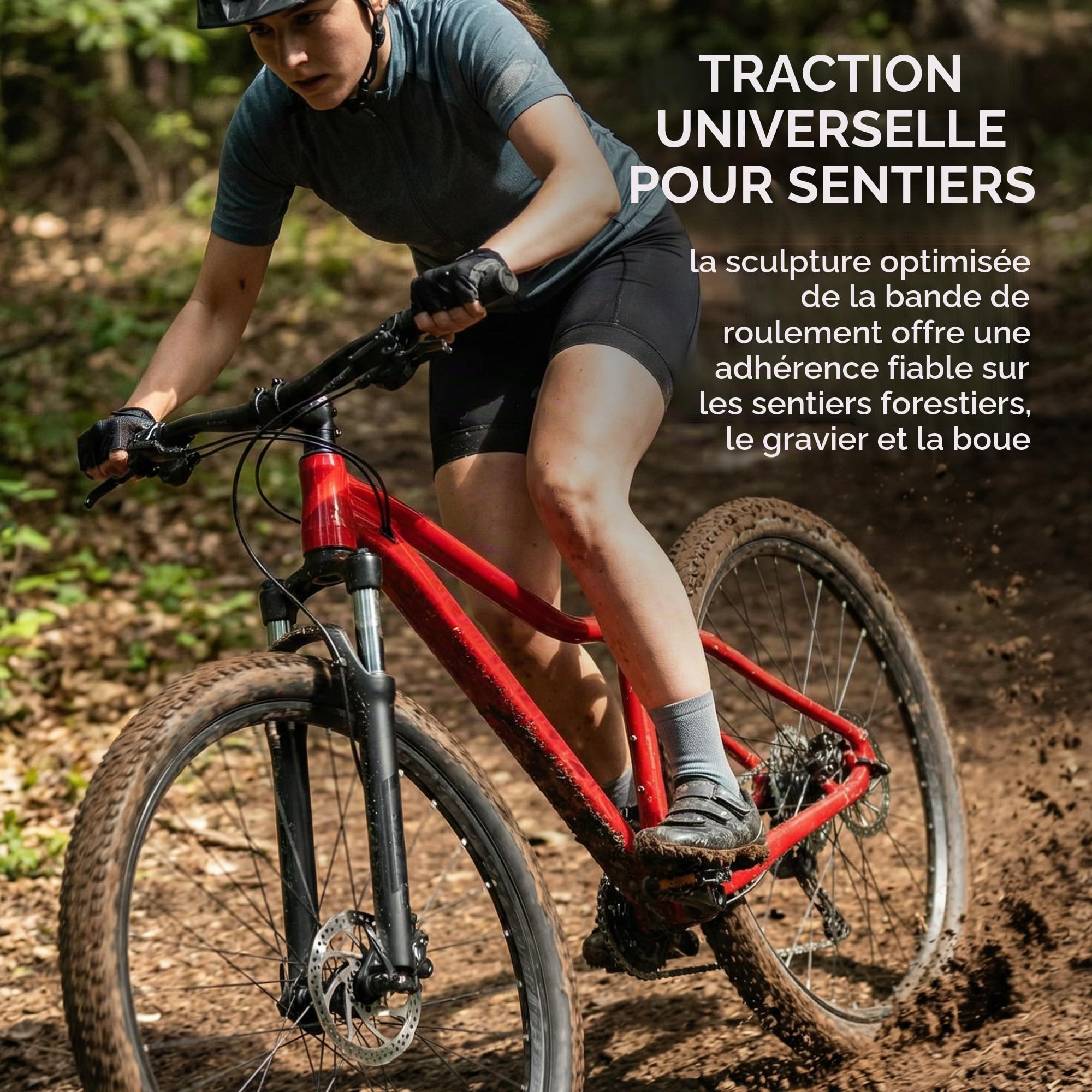 Fincci Pneu VTT 26x1.95 50-559 Pliable 30 TPI pour XC et Enduro (Lot de 2) | Pneus VTT Pliables 26 Pouces x1.95, ETRTO 50-559, 30 TPI - Pour XC, Randonnée, Enduro, Vélo Hybride et VAE - Lot de 2