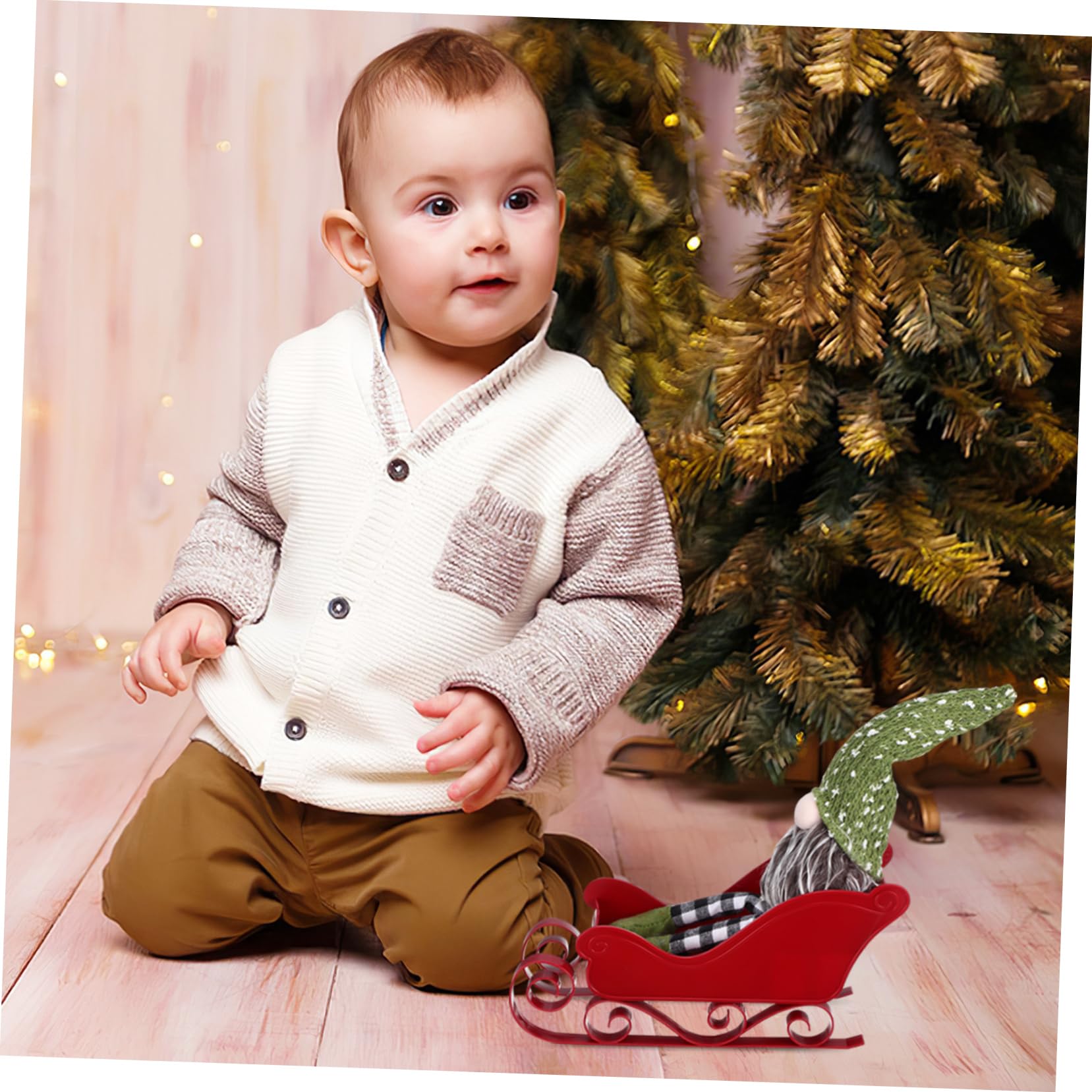 SOIMISS 3 Series Trineo De Navidad Apoyo De Trineo De Navidad Muñeco De Nieve Decoraciones Navideñas Interior Manualidades Navideñas con Trineos Día Festivo El Plastico Rojo 2 Piezas X 3