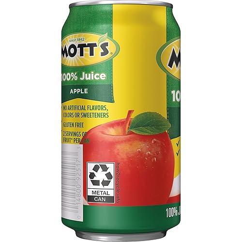 Miniatura 10 de Mott's Jugo de manzana 100% original, lata de 11.5 onzas líquidas (paquete de 24)