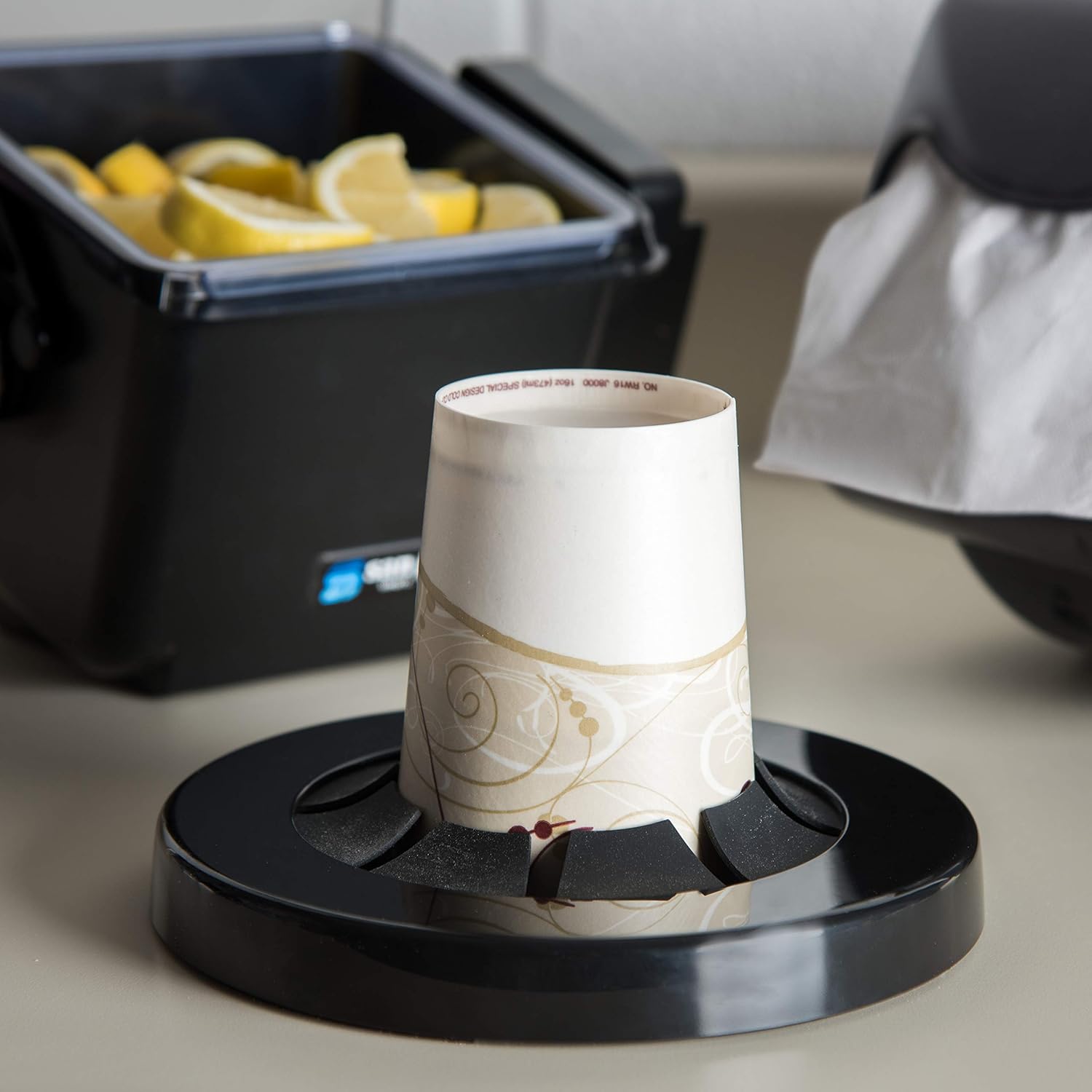 San Jamar Sentry In-Counter Cup Dispenser 8-44 Oz Cups with Adjustable Lever for Restaurants, Dining Halls, and Fast Food, Plastic, 18 Inch Tube, Blue