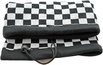 TFJ Women Men Sport Fashion Scarf Turtle Neck Warmer Head Cover Hair Outdoor Loop Mask Hat Sport Checked White