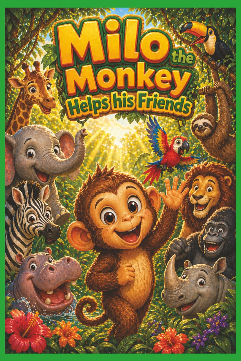 Milo the Monkey Helps his Friends: A Rhyming Jungle Picture Book About Teamwork, Kindness, and Helping Others for Kids Ages 4–9