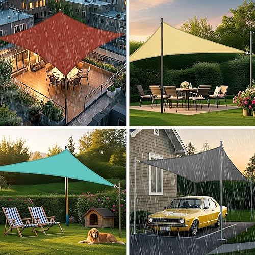 Miniatura 4 de Artpuch Toldo impermeable rectangular de 10 x 13 pies, toldo de lluvia resistente a los rayos UV, bordes curvos para patio al aire libre, terraza,